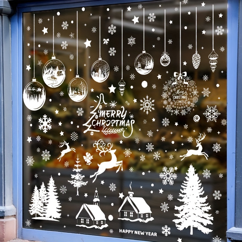 Autocollants de fenêtre de village de vacances de Noël