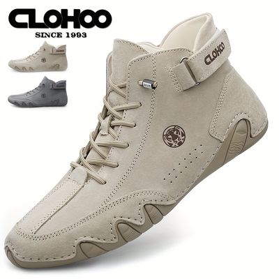 clohoo mens wear resistant comfortable soft sole ankle boots casual non slip sneakers for spring autumn