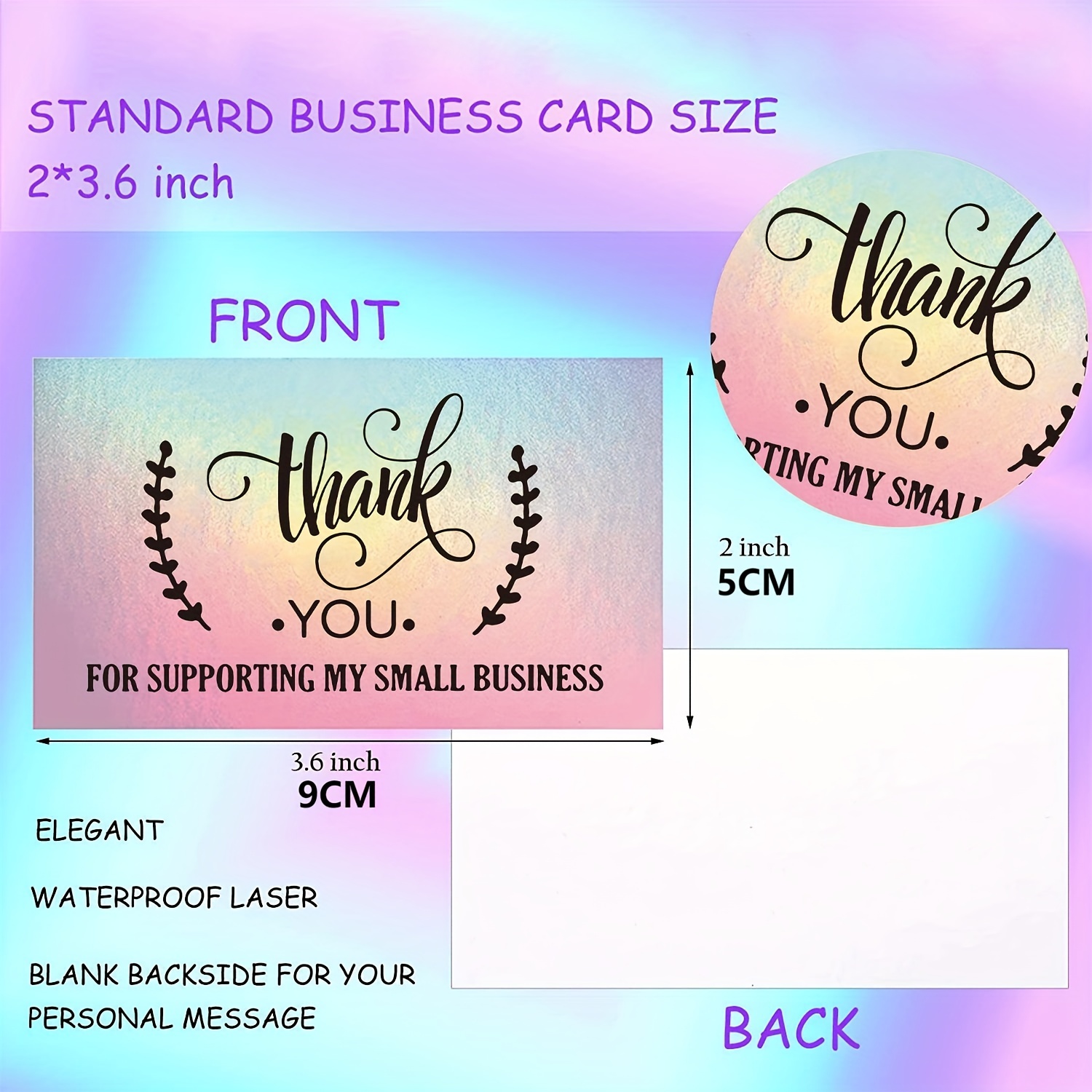 Thank You For Supporting My Small Business Cards Elegant And - Temu