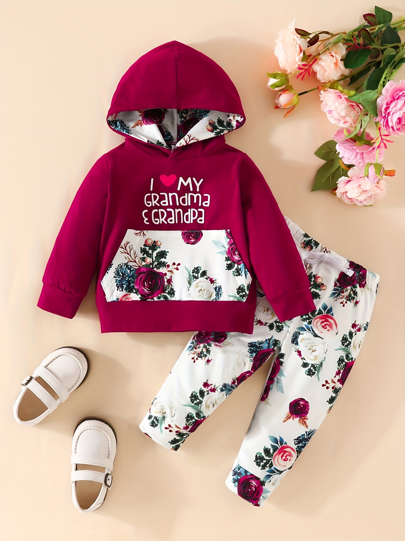 Kids Casual Outfit l Love Grandma Grandpa Letter Print - Temu Canada