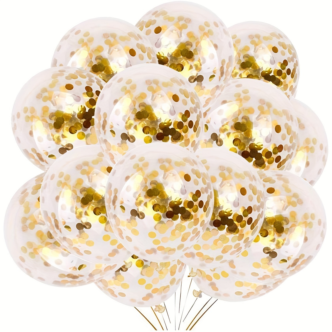 

24pcs, Golden Confetti Balloons - 12 Inch Latex Party Balloons For Weddings, Bridal Proposals, And Party Decorations - Add Sparkle And Joy To Your Celebration