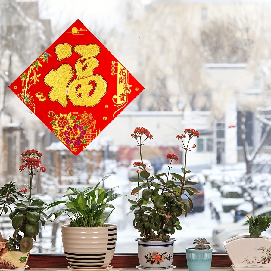 38PCS 2024 Chinese New Year Decorations, Lunar New Year Decor Red  Paper-cuts Lanterns Dragon Red Envelopes Dragon Door Stickers Lucky Hanging
