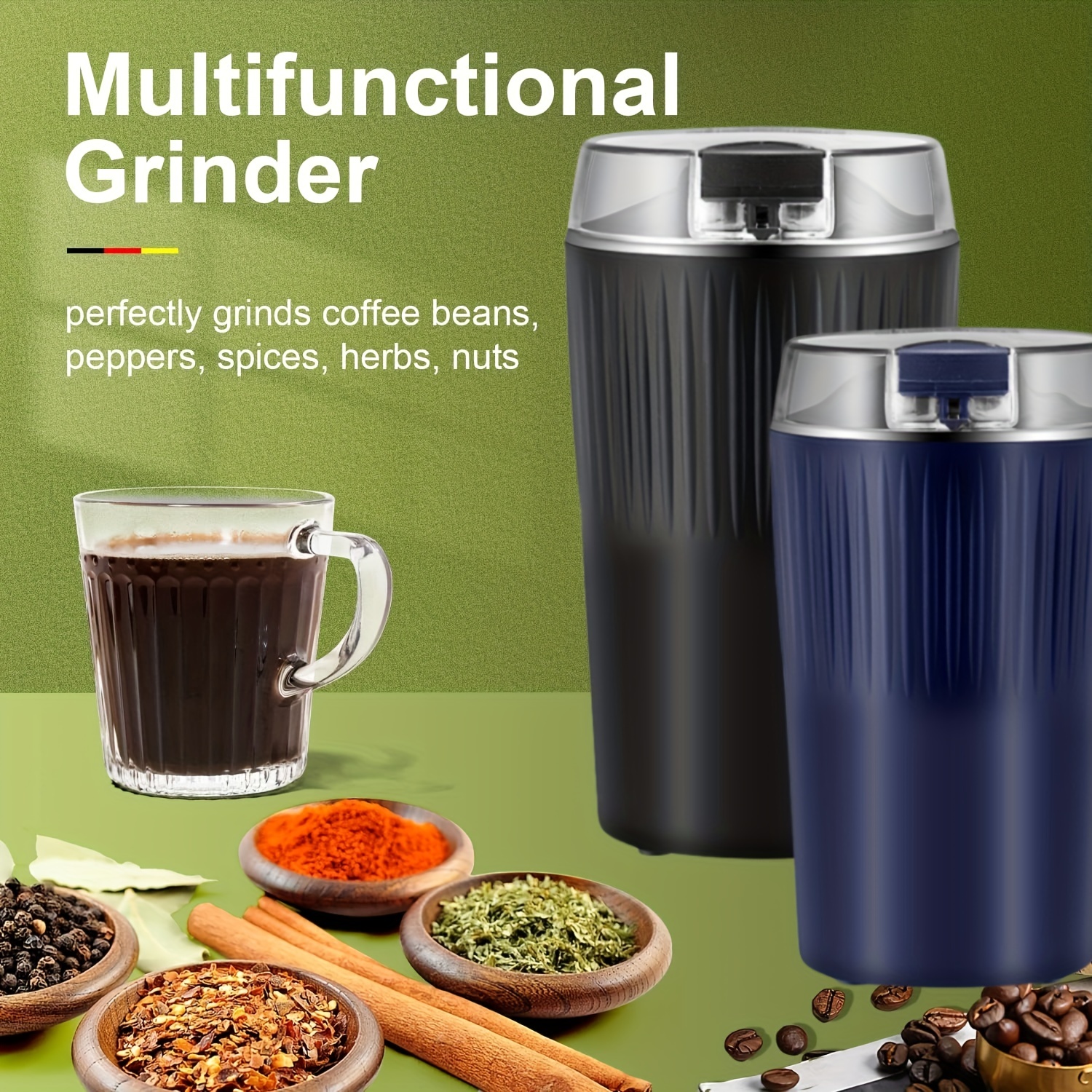 Portable Quiet Battery Operated Small Coffee Bean Spice Grinder