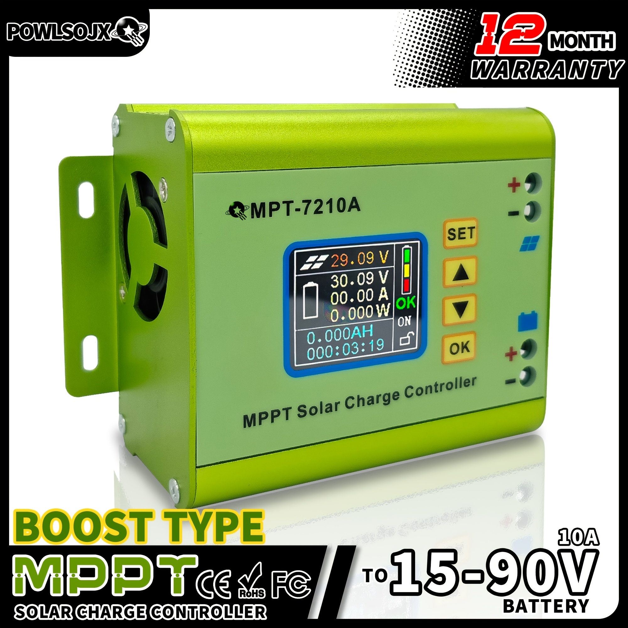LiTime 60A MPPT 12V/24V/36V/48V Auto DC Input Solar Charge Controller,  Build-in Bluetooth