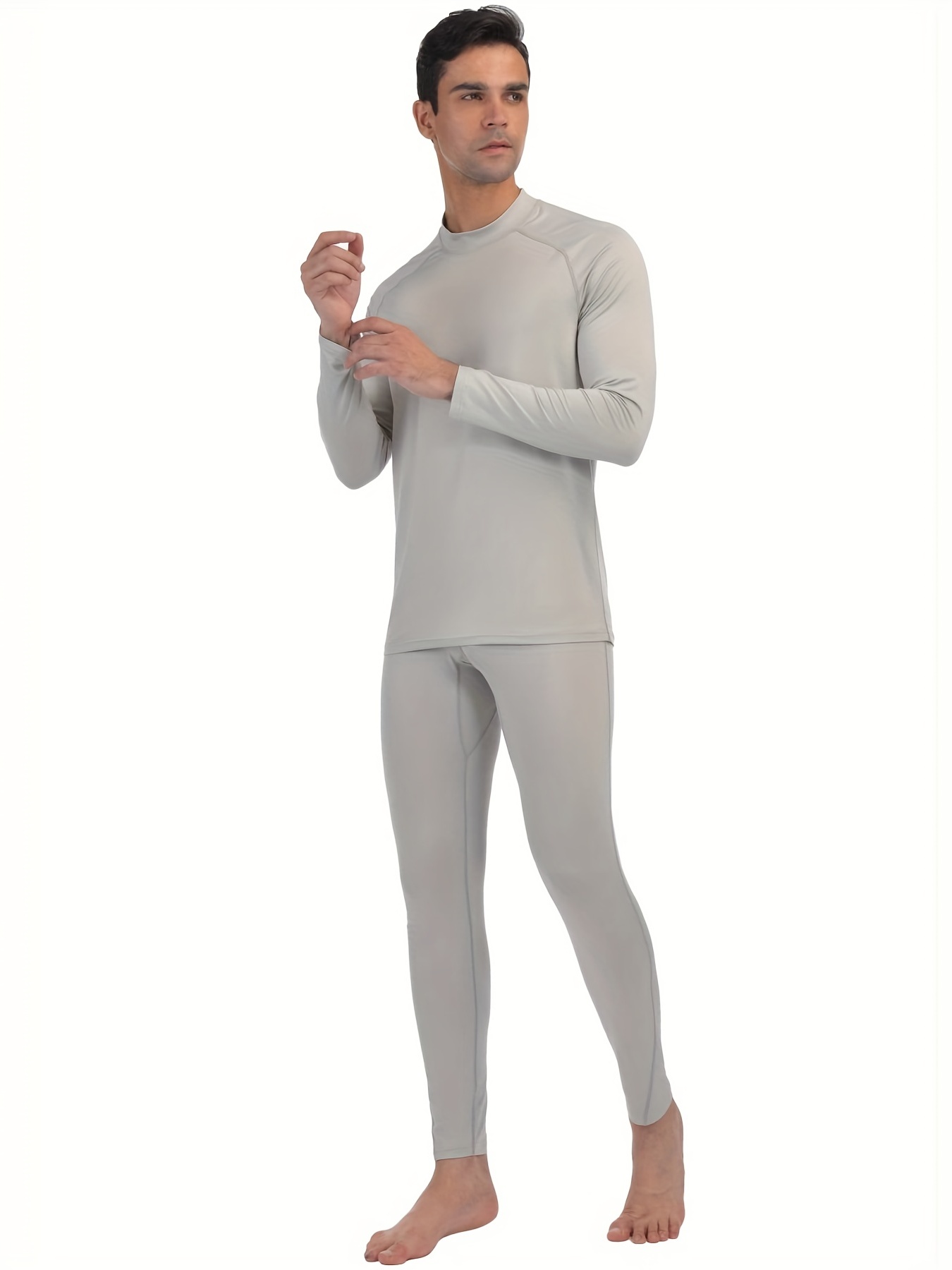 Thermal Underwear Men's High Stretch Breathable Fleece Top - Temu Canada