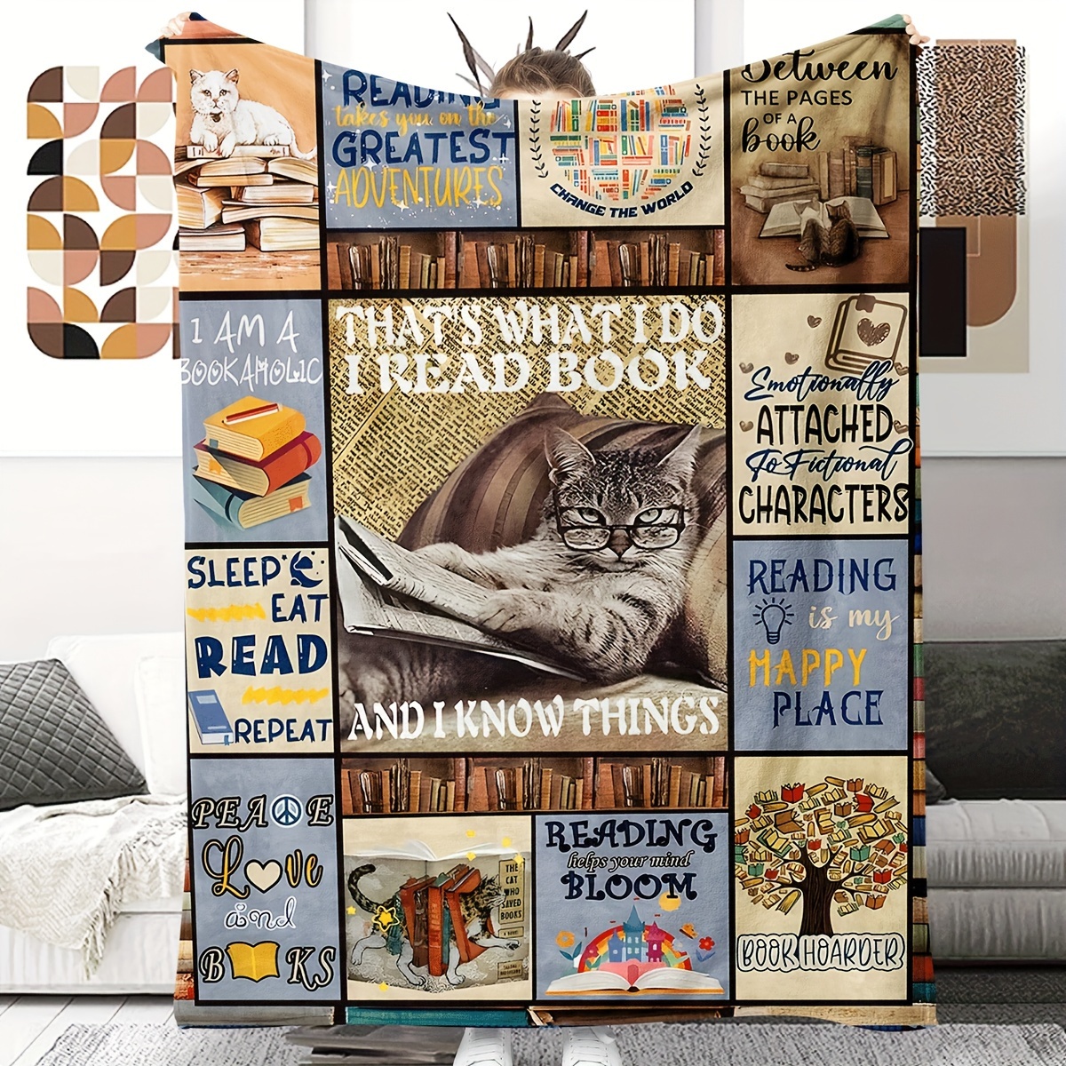 Reading cat books reading gift literature students Poster by