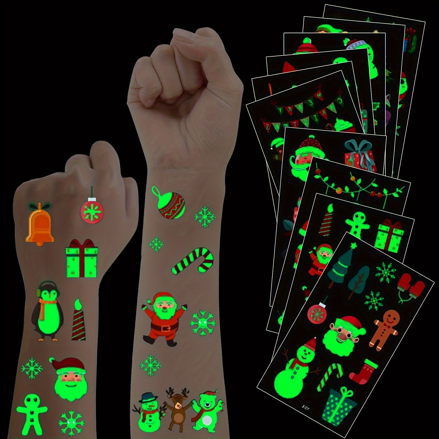 Tatuaggi per Bambini 180 Tatuaggi Temporanei Natale Luminoso, Kit Tatuaggi  Finti per Bambini e Bambina, Natale Decorazioni Adesivi per Idee Regalo  Bambini Trucco Gadget per Festa del Gioco Compleanno : : Giochi