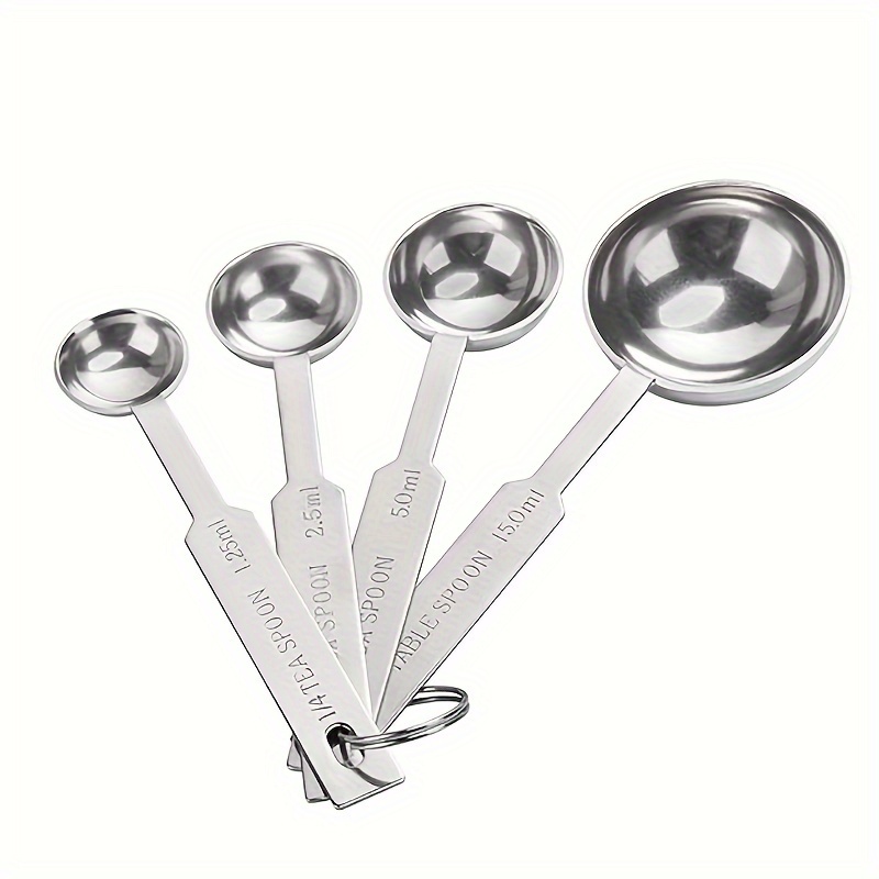 Stainless Steel Measuring Spoon Set (1/4, 1/2, 1 Tsp, 1 Tbsp