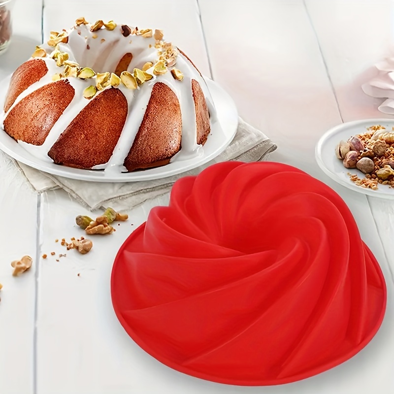 1pc, Silicone Bundt Pan (9.65''), Heritage Bundtlette Cake Mold, For Fluted  Tube Cake Making, Baking Tools, Kitchen Gadgets, Kitchen Accessories