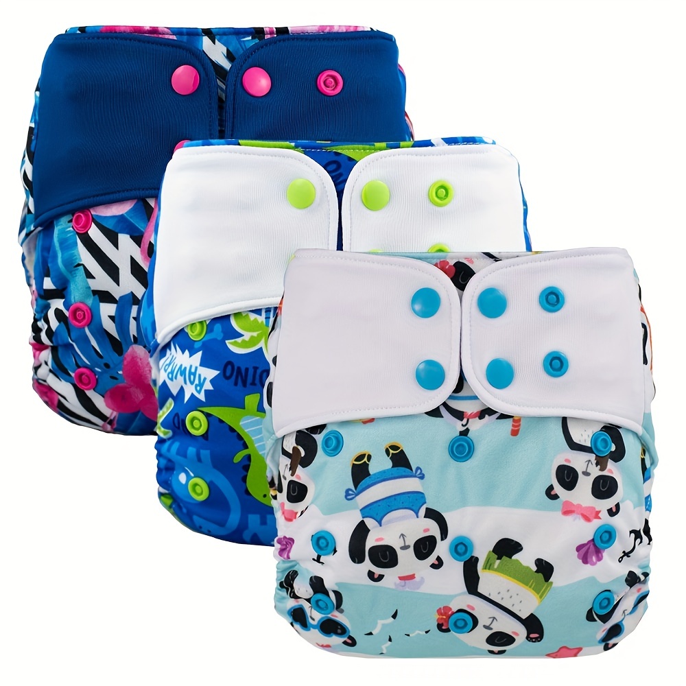 Baby Cloth Diaper Cute Animal One Size Pocket Diaper With Elastic Tabs  Reusable Adjustable For 4 17kg - Baby & Maternity - Temu