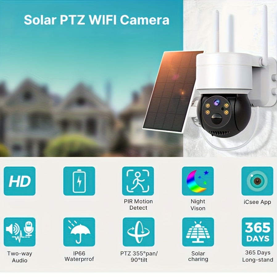Cámaras de seguridad inalámbricas para exteriores, foco y sirena, cámaras  WiFi de 1080P alimentadas por batería para seguridad del hogar, detección  de