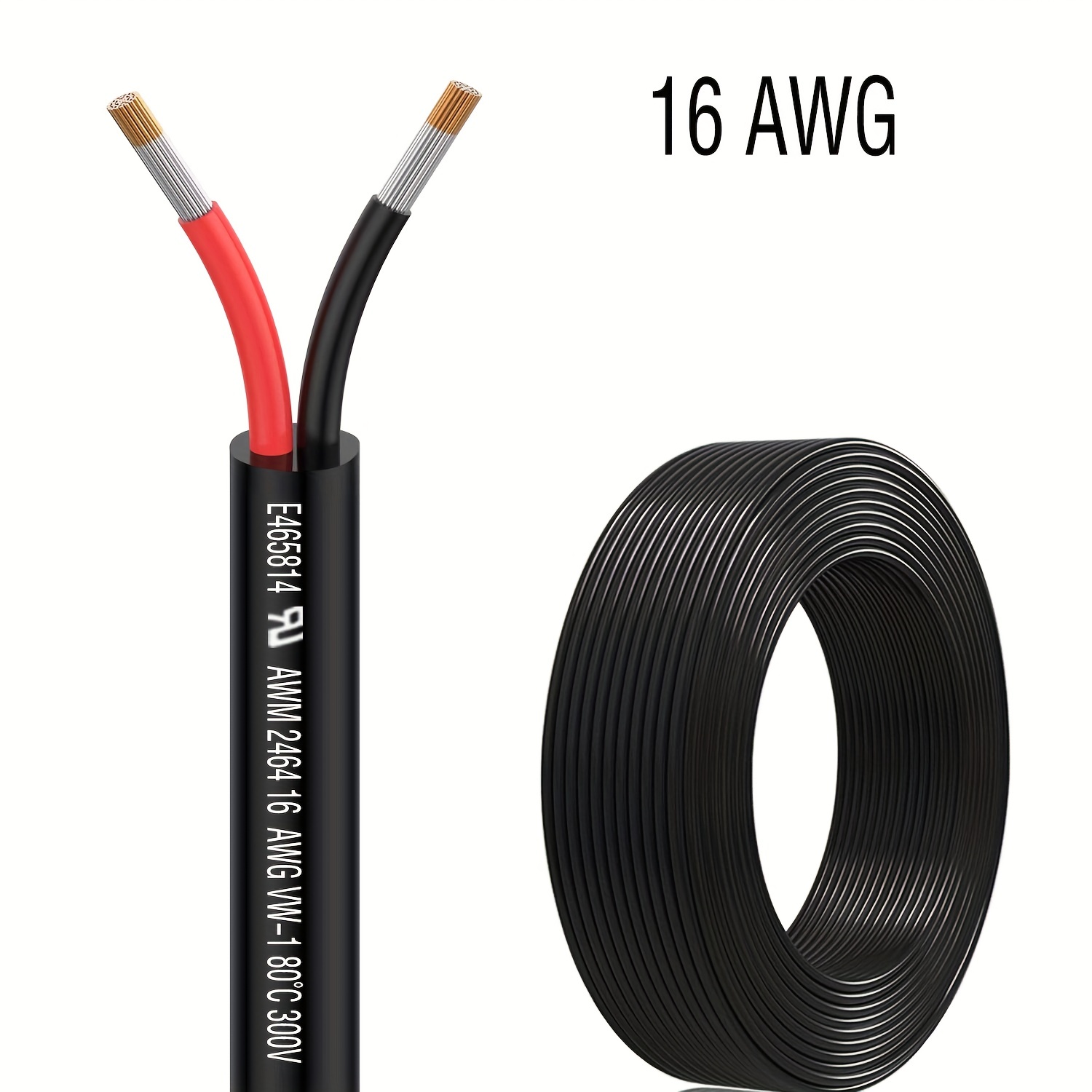 22 Gauge Silicone Electric Wire, EvZ 33ft 22AWG Flexible 2 Conductor  Parallel Cable, 2pin Red Black