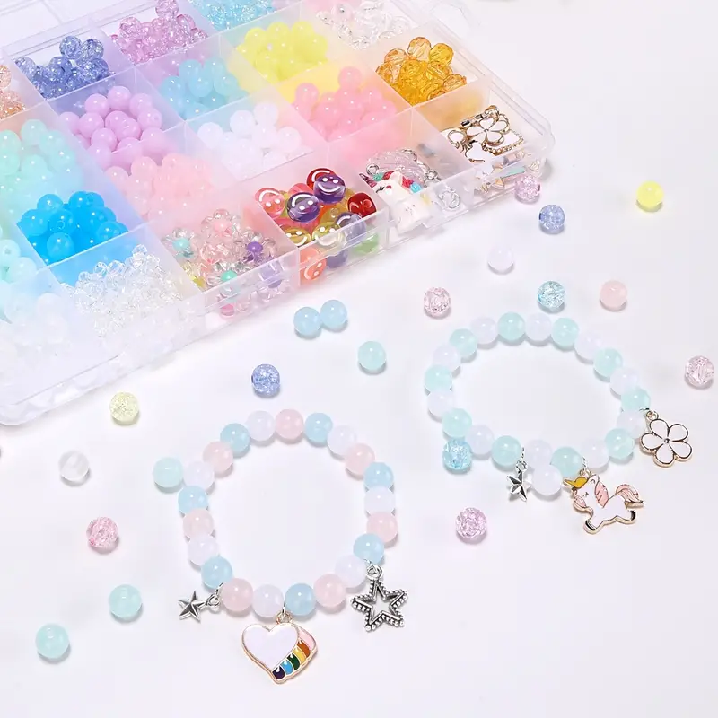 Beads Bracelet Making Kit Jelly Colored Beads Lovely - Temu Australia