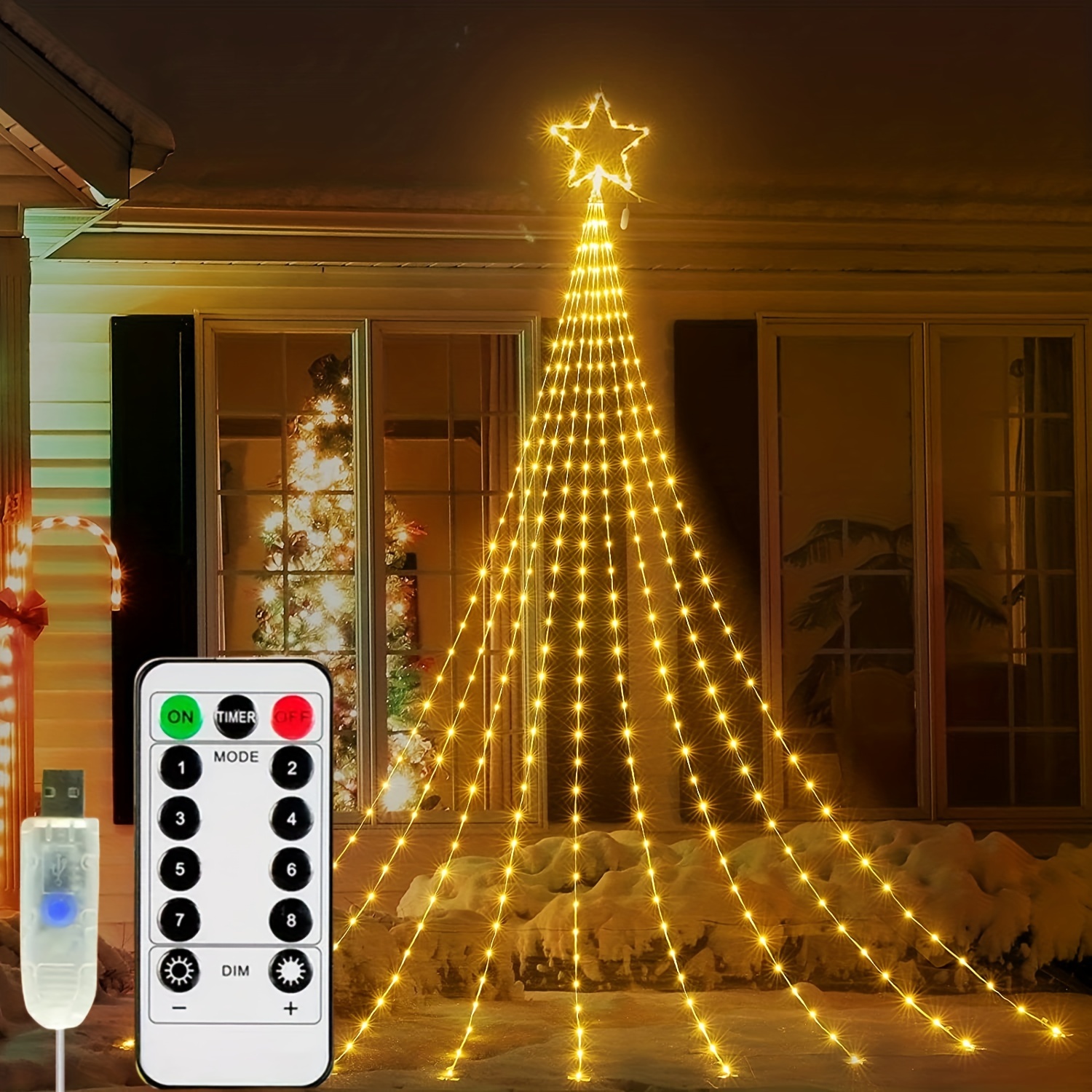 USB-10M 80Led-Étoile colorée-Guirlande Lumineuse Boule De Noël À Led,  Guirlande Extérieure, Chaîne, Lumières