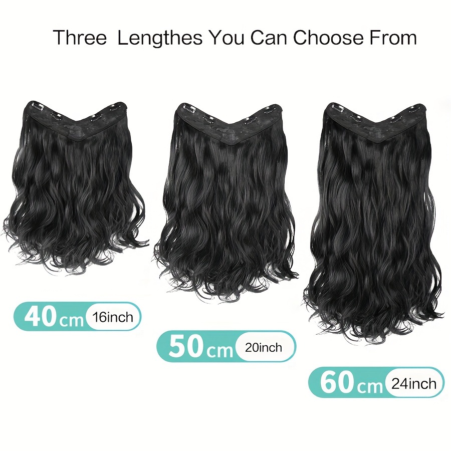 Synthetic Long Wavy U shaped Clip In Hair Extensions Clip Temu