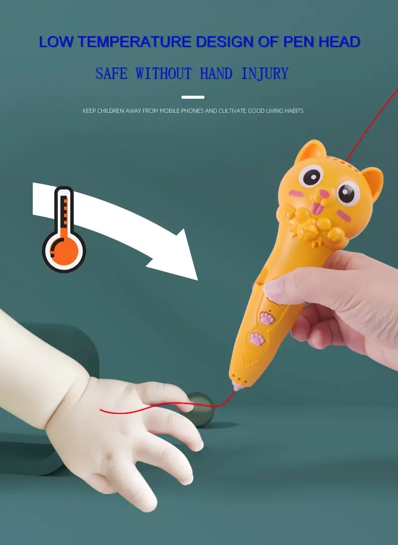 low temperature 3d printing pen usb charging wireless graffiti student handmade girl childrens toys pcl low temperature environmental protection consumables details 1