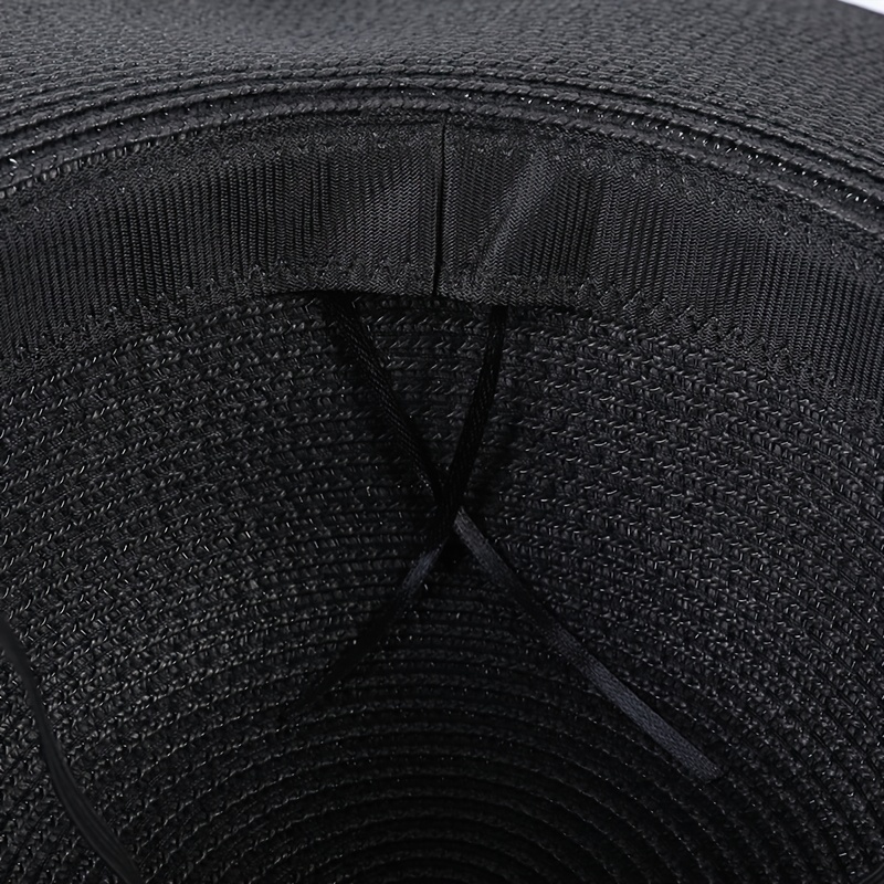Wide Brim Sunscreen Visor Hat Solid Color Breathable Straw - Temu