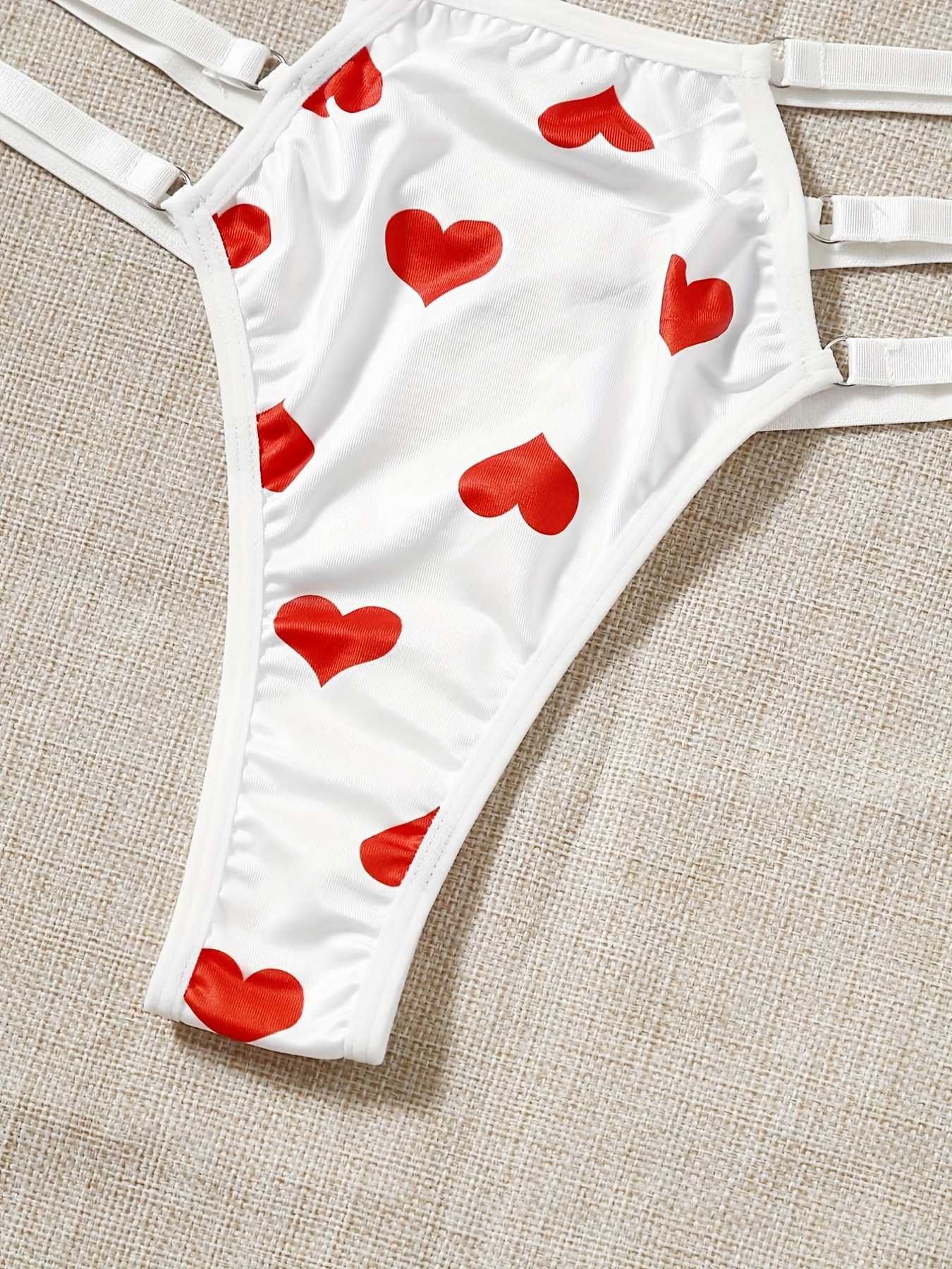 Plus Size Sexy Brief Women's Plus Heart Print Cut Low - Temu