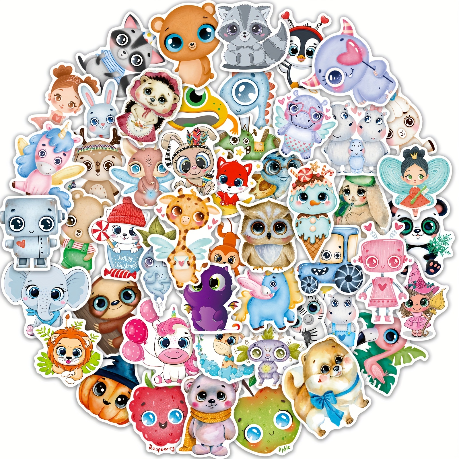 52Pcs Monster Sticker Waterproof Cute Vinyl Aesthetic Vsco Stickers For  Hydroflask, Laptop, Computer, Skateboard, Phone Cases/Kids & Adult Stickers  (S