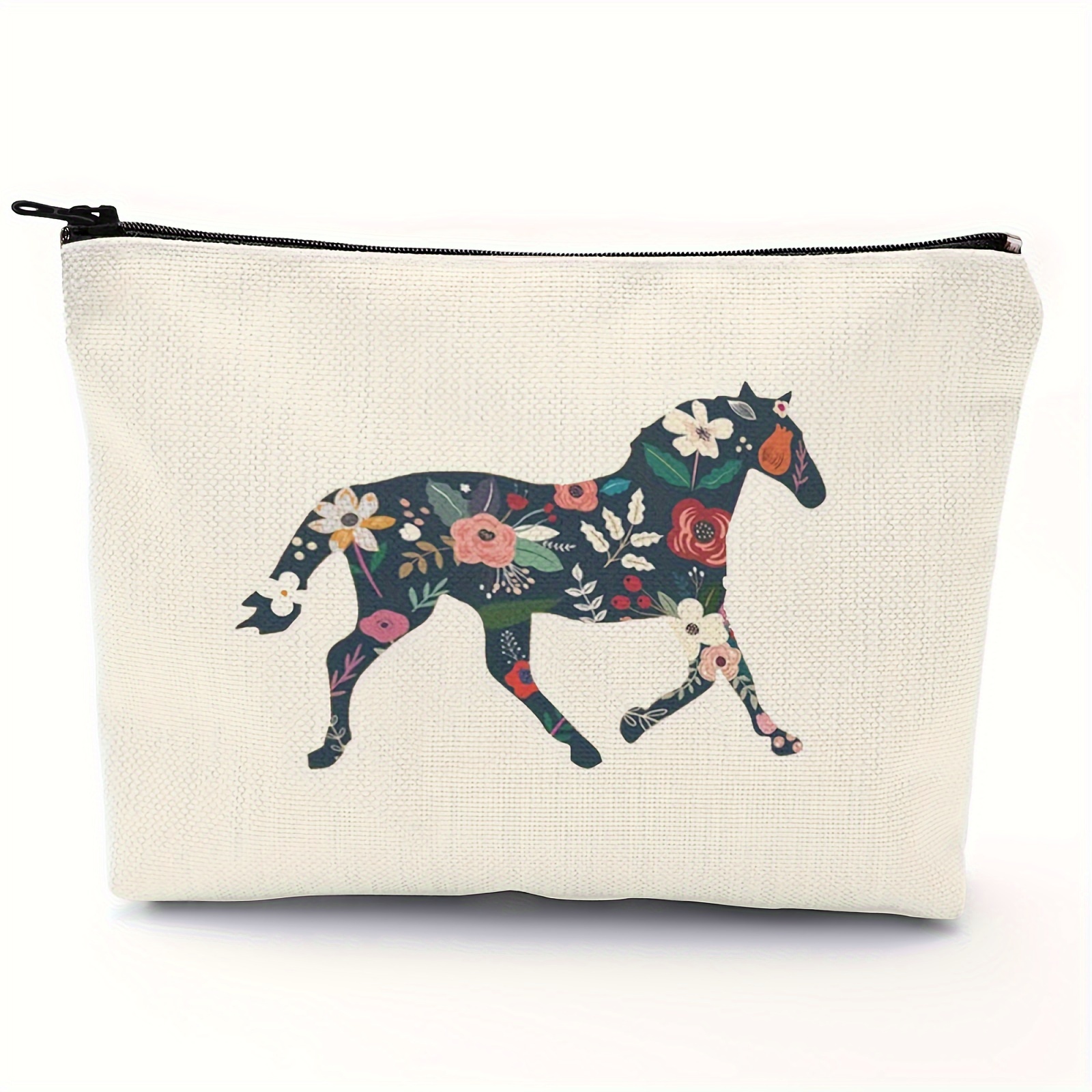 

Horse Makeup Bag Zipper Pouch, Polyester Cosmetic Travel Bag, Toiletry Case Multi Functional Pouch Gifts For Friends