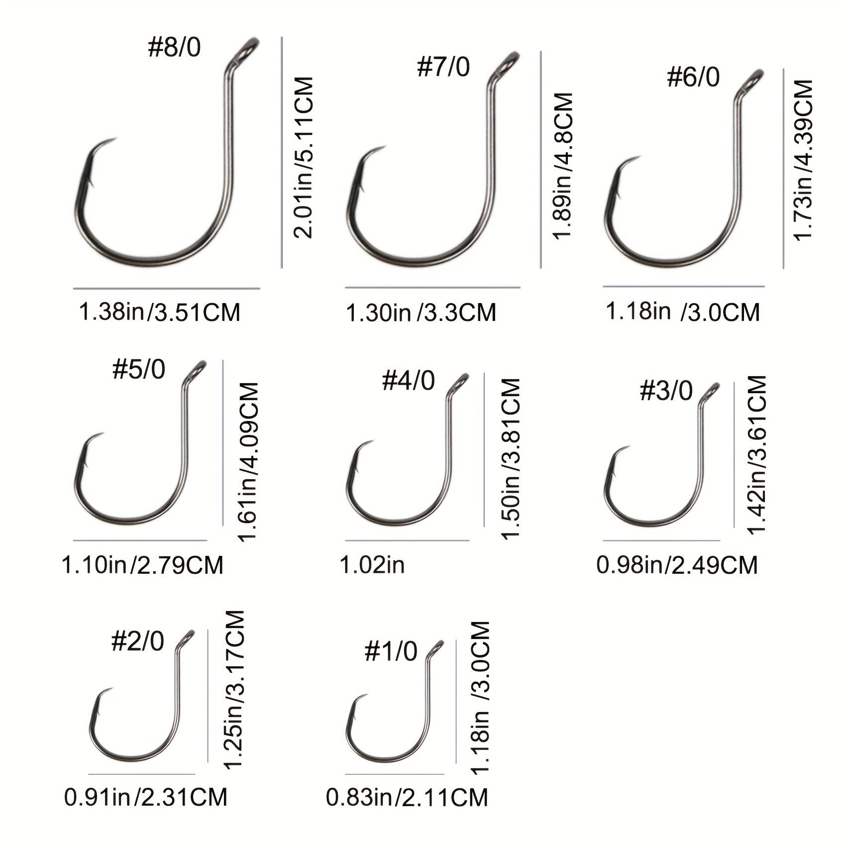Cheap 50pcs Circle Hook for Fishing High Carbon Steel Soltwater Fishhook 1  1/0 2/0 3/0 4/0 5/0 6/0 7/0 8/0 9/0 10/0 Sea Fishhook