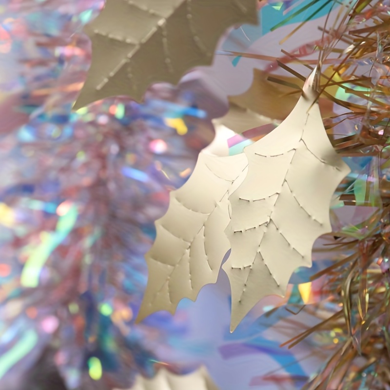 Iridescent White Tinsel Garland Metallic Streamers Holiday New Year Party  Supplies Christmas Tree Hanging Decorations for
