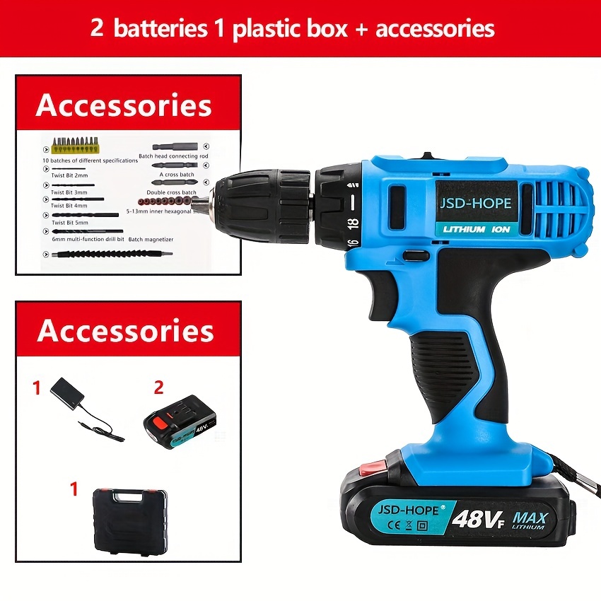 Multifunctional Hand Drill Cordless Small Rechargeable Battery Drill  Machine Electric Drill Cordless Screwdriver Electric Tools
