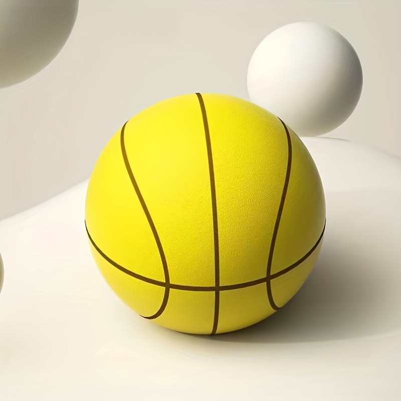 Silent Basketball,5Pcs Mute Ball Children Mute Elastic Ball with Basket