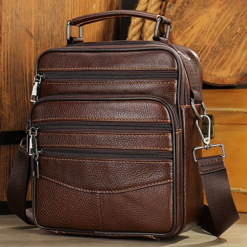 Genuine Leather Sling Backpack Multipurpose Crossbody - Temu