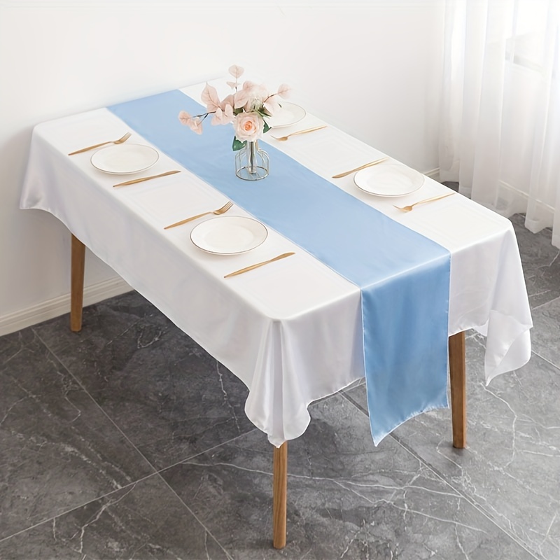 Baby Blue Satin Runner - Talk of the Table - Toronto - Linen Rentals