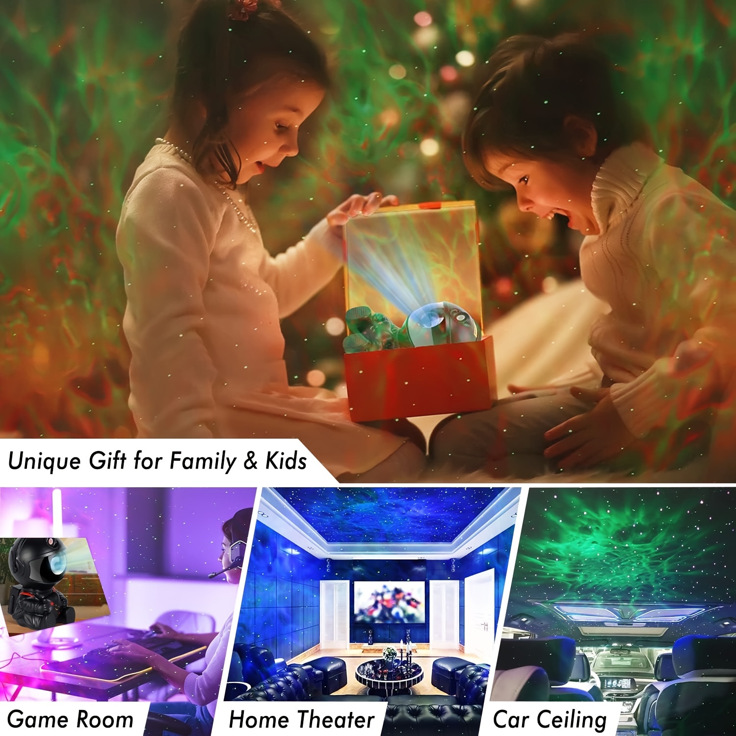 1pc star projector night light astronaut space projector lamp starry nebula ceiling led lamp with timer and remote for playroom home theater kids room decor aesthetic gifts for christmas birthdays 5