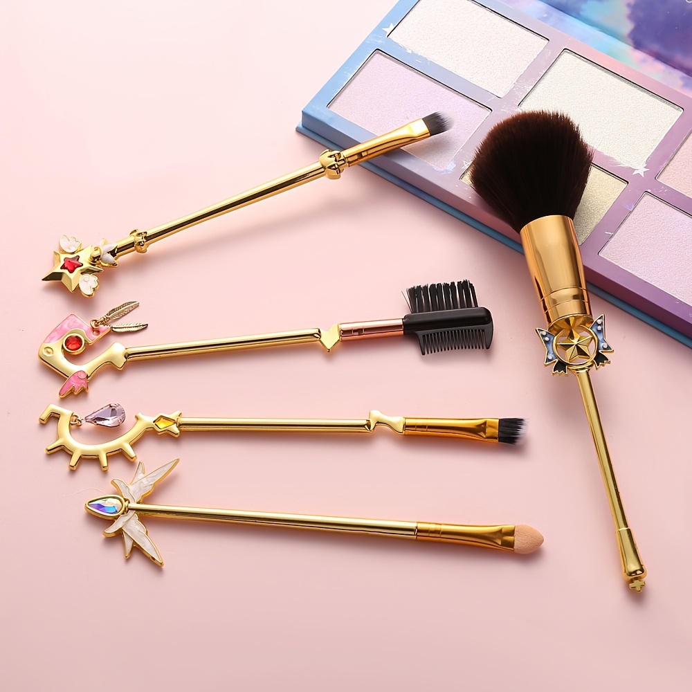 7pcs Makeup Brush Set With Storage Bag Portable Brush Make Up Brush Blending  Brush For Makeup Highlight Brush Glitter Blue Eye Shadow Brush Face Makeup  Brush Makeup Tool