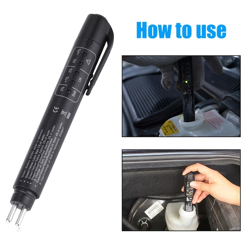 Brake Fluid Liquid Oil Tester Pen Indicator Auto Oil Moisture Tester 5 Led  