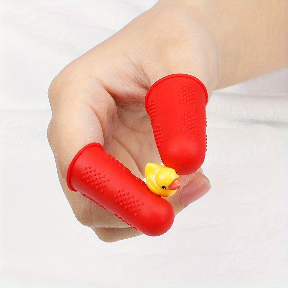 Rubber Finger Tips Office Rubber Thimbles Silicone Thimble Gripper Thick  Reusable Finger Protector Fingertip With A Box For Money Counting Collating  W