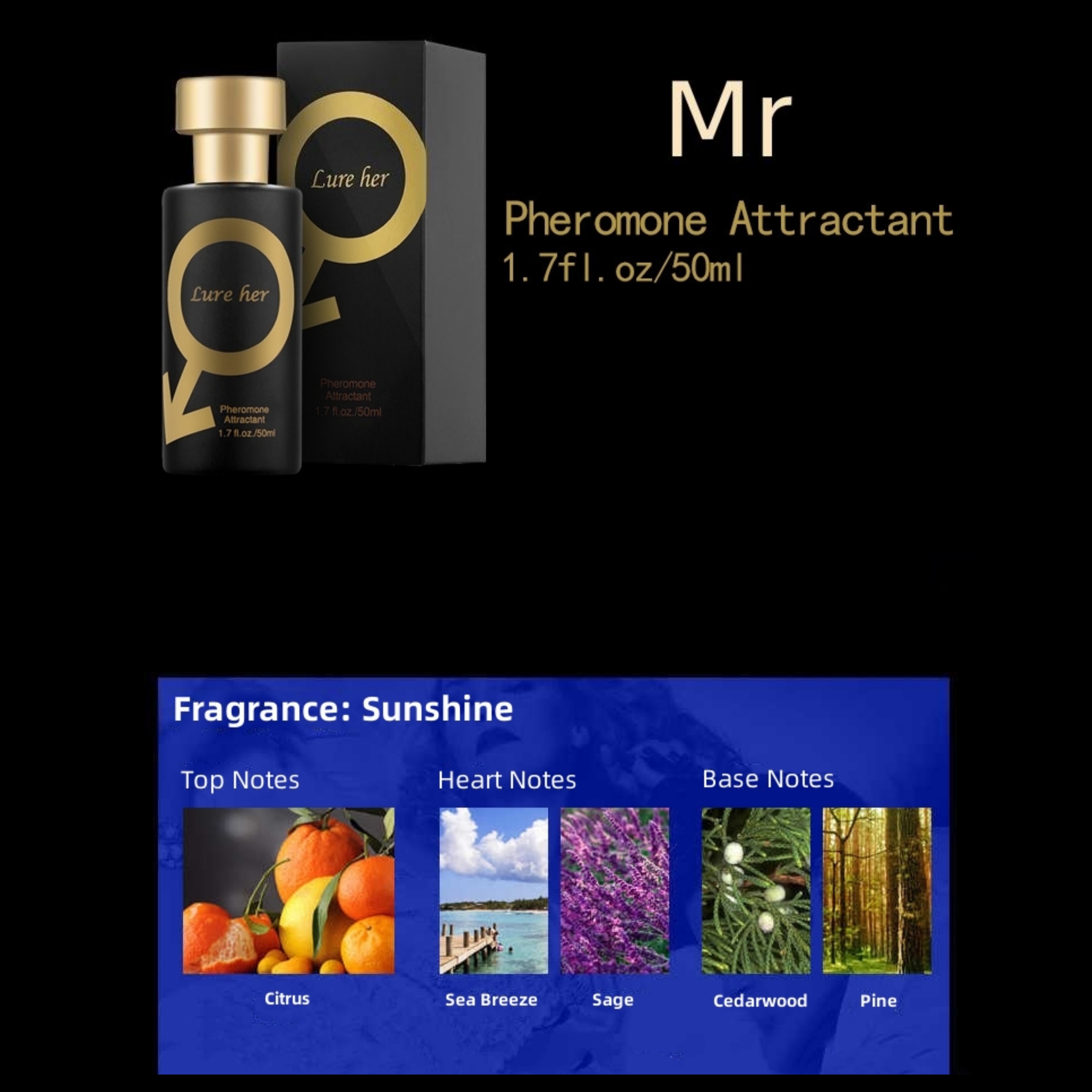 for Men-2pcs) Golden Lure Pheromone Perfume, Lure Her Perfume for