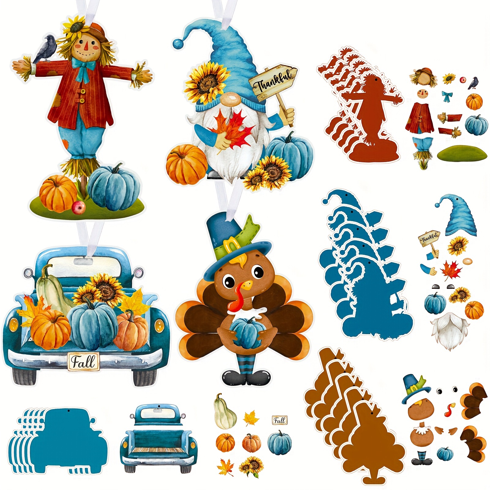12PCS Kit di Animali Autunnali per Bambini,Decorazione Autunnale Set