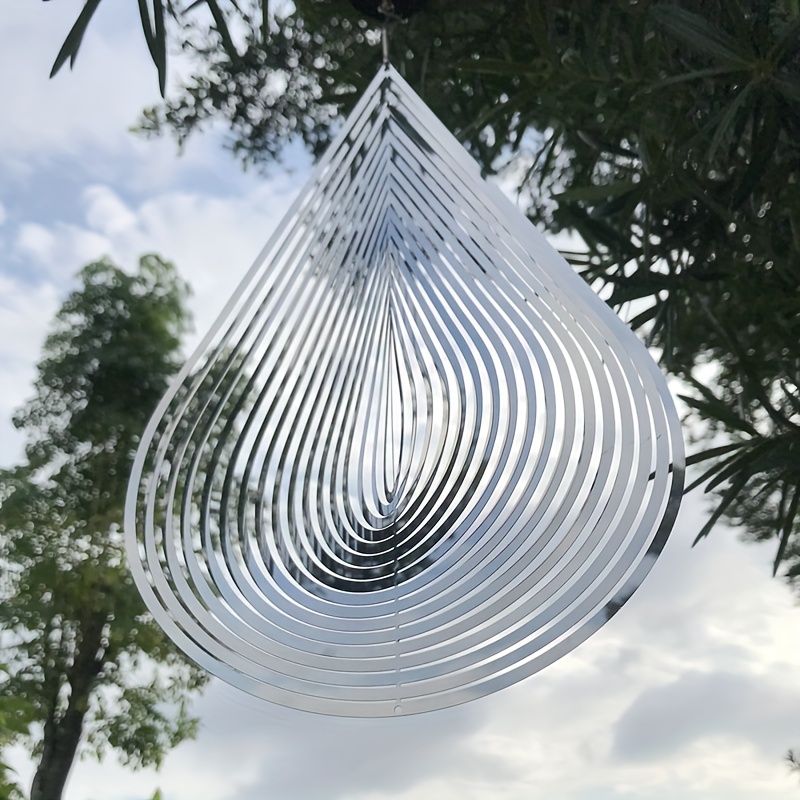 3D Metal Hanging Wind Spinner/Wind Chime Rotating Twisting Decor
