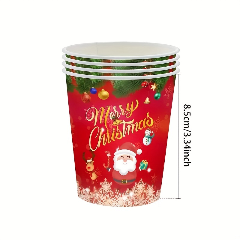 Christmas Theme Party Disposable Paper Cup Party Supplies - Temu