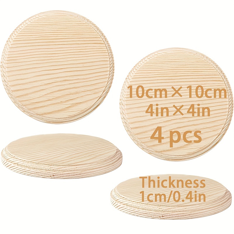 Dorhui 12Pcs Round Wooden Plaques for Crafts 4 Inch Wood Base Unfinished  Natural Pine Wood Circle Craft Plaques for Craft Projects and DIY Home