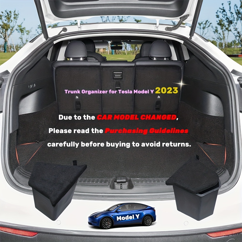 5-Seater Model Y/3 Car Rear Trunk Organizer Storage Boxes - Waterproof,  Odorless, And Protective Interior Accessories