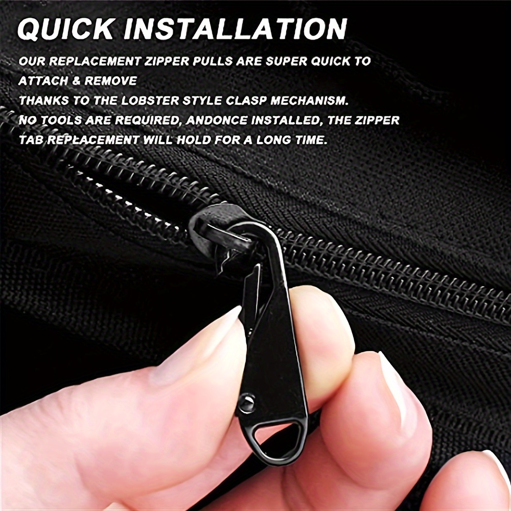 12pcs Zipper Pull Tab Replacement Metal Zipper Handle Replacement