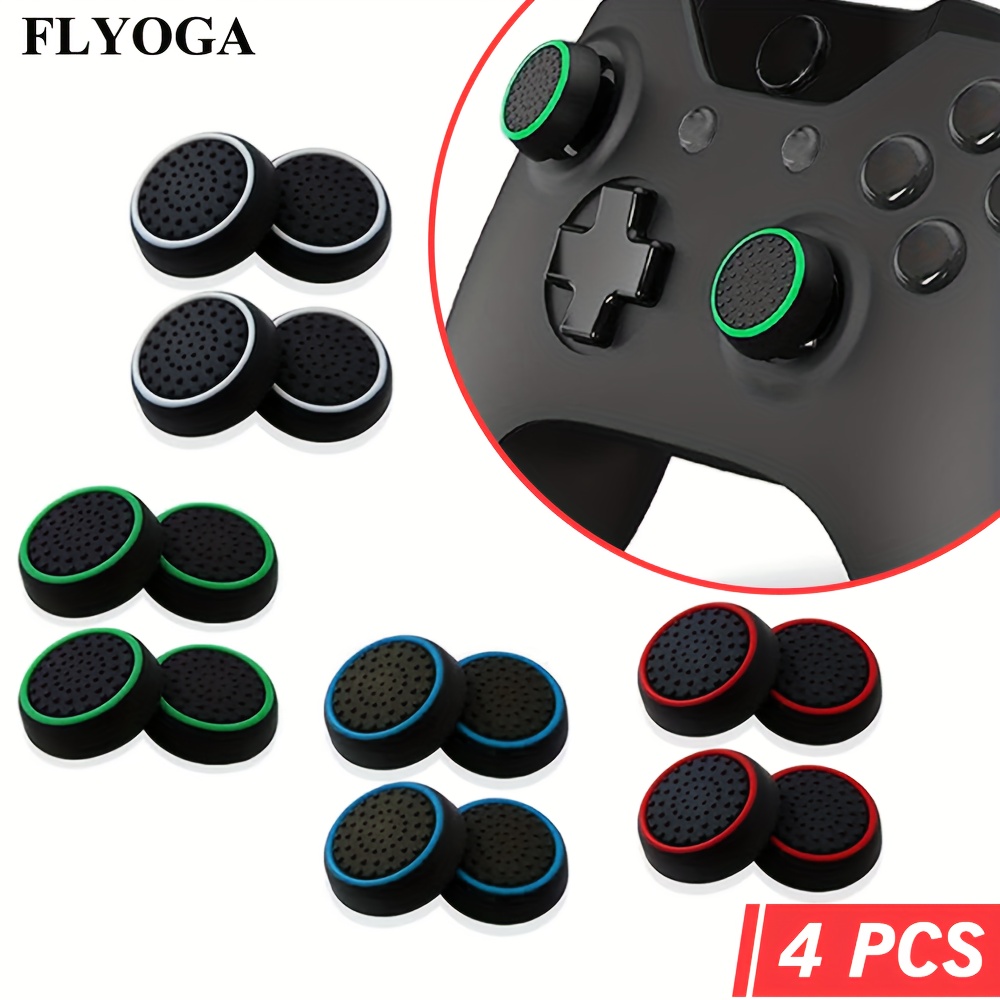 Insten 4pcs Black/Blue Silicone Thumbstick Grips Caps Analog for Xbox 360 Xbox One Sony PlayStation 2 3 4 Controller