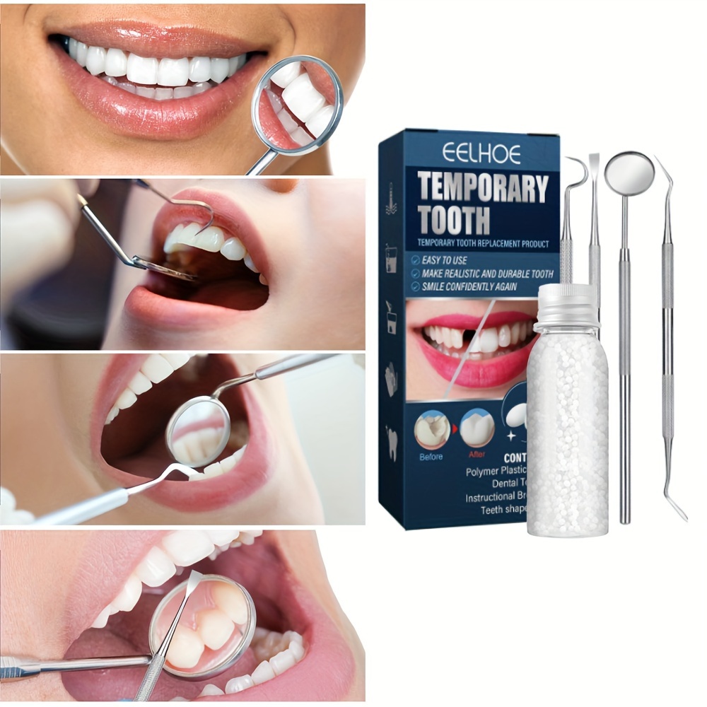 Kit De Reparación De Dentaduras Postizas - Material De Reparación Temporal  De Dientes Para Costuras Rotas Y Dentaduras Postizas - Pegamento Dental De