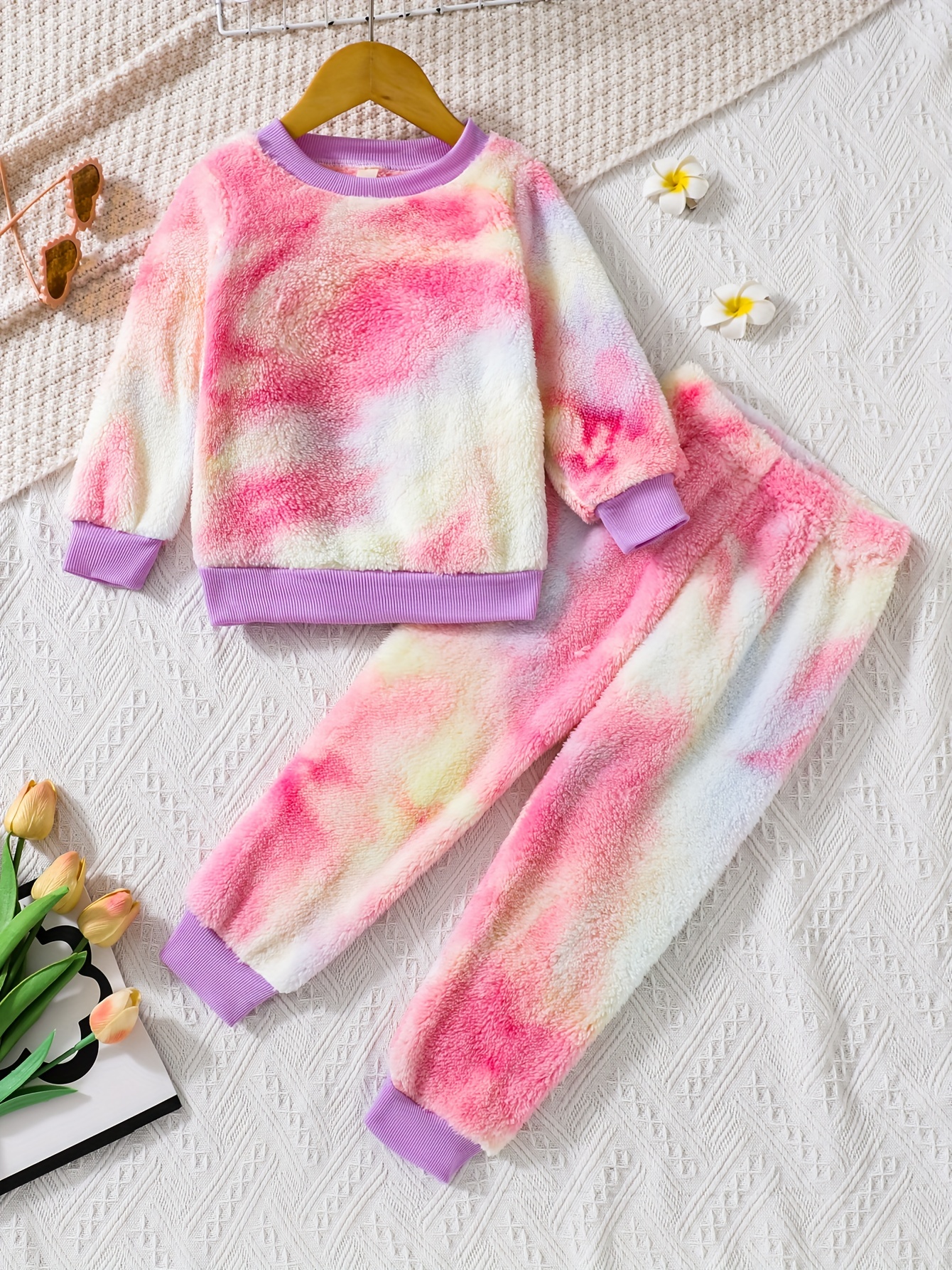 Girls  Kind Rainbow Print Top Jogger Pants Set Thick - Temu