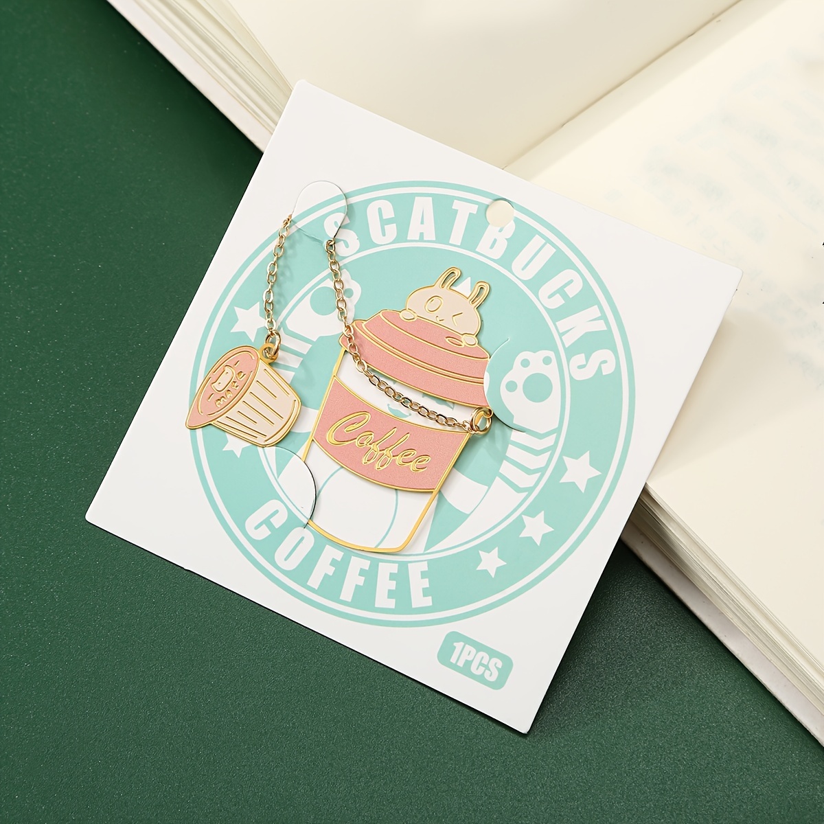 TEMU 1pc Marque-page Thème Animaux Petits Tasse à Café Marque-page en Métal Creux Ami de Livre Étudiant Cadeau Commémoratif Créatif