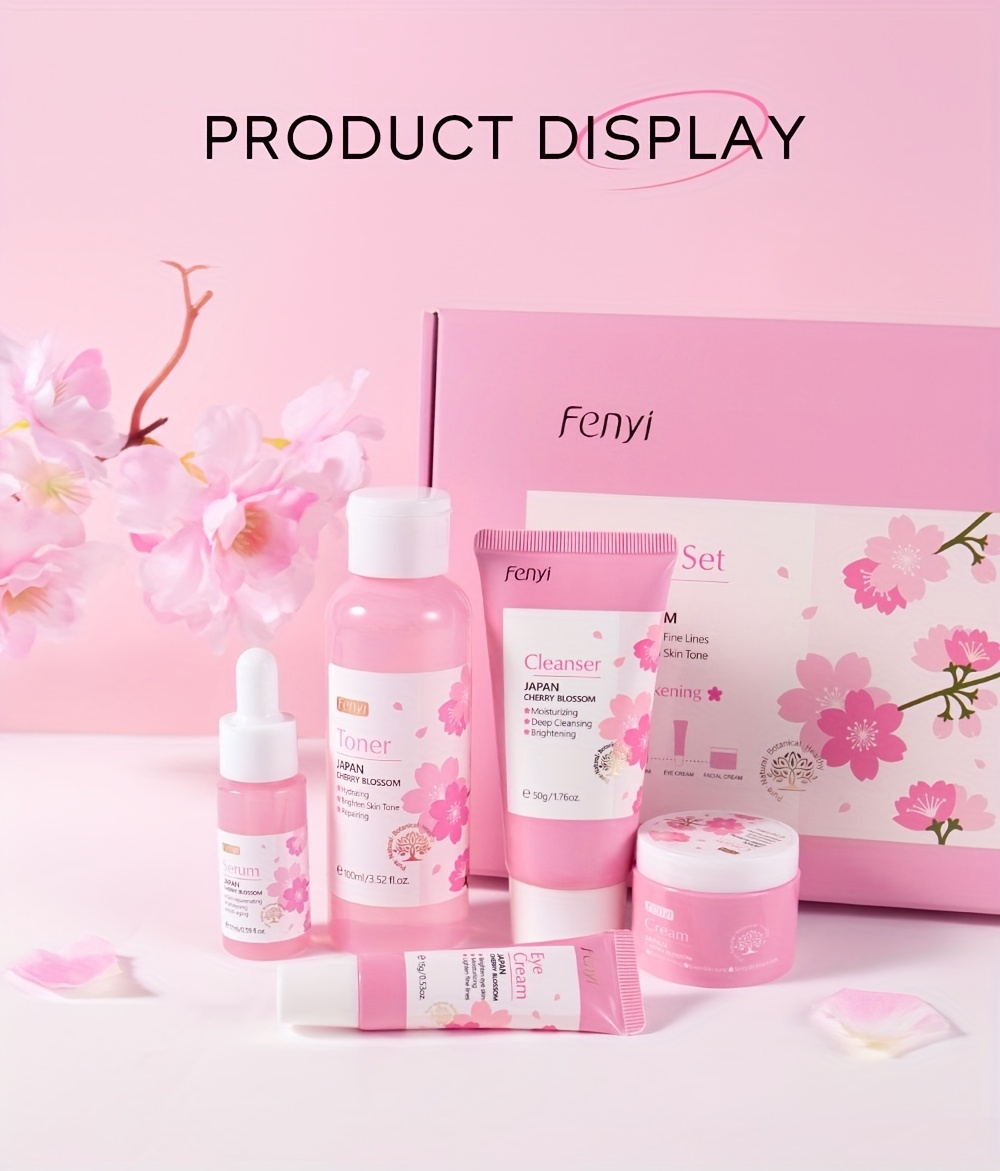 Sakura Skin Care Set 5 Pieces Face Care Set Box, Moisturizing And  Nourishing Facial Skin Care Combo Set