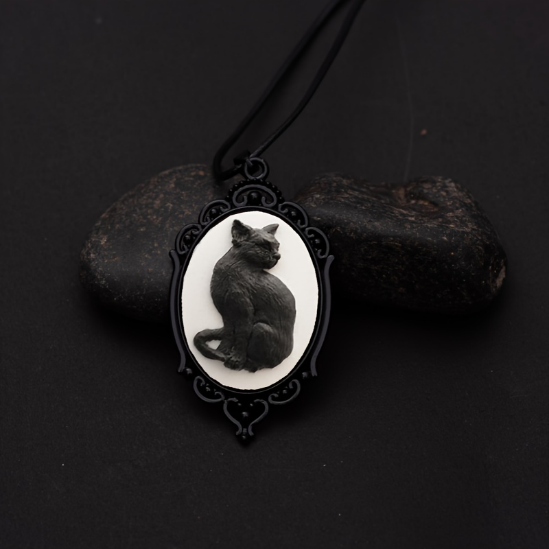 Men in black cat on sale necklace