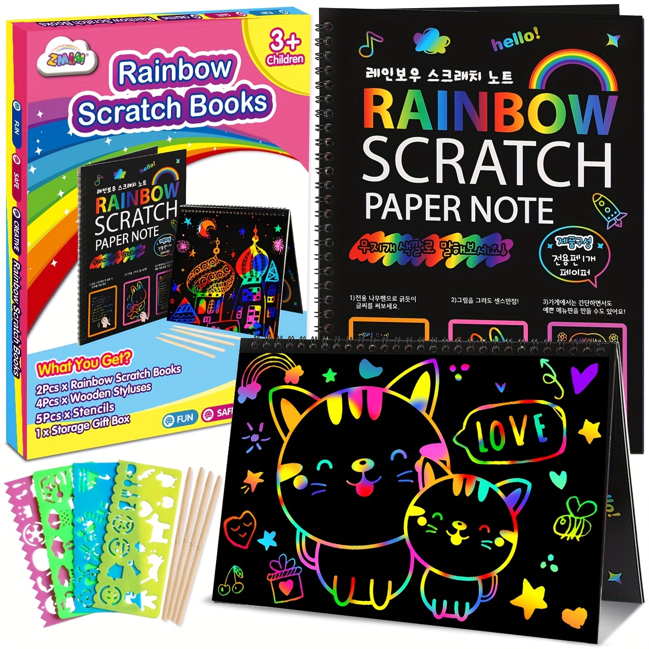 Rainbow Scratch Art For Kids - Temu