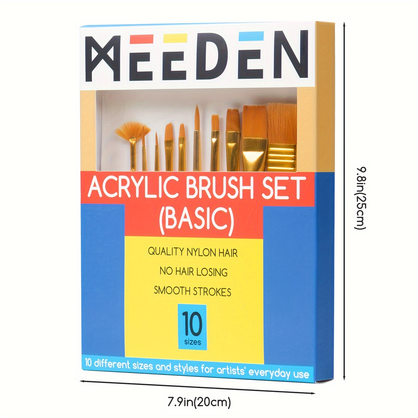 MEEDEN meeden 18pcs micro paint brushes set, fine round pointed nylon brush  for acrylic watercolor and oil painting for detailing ar
