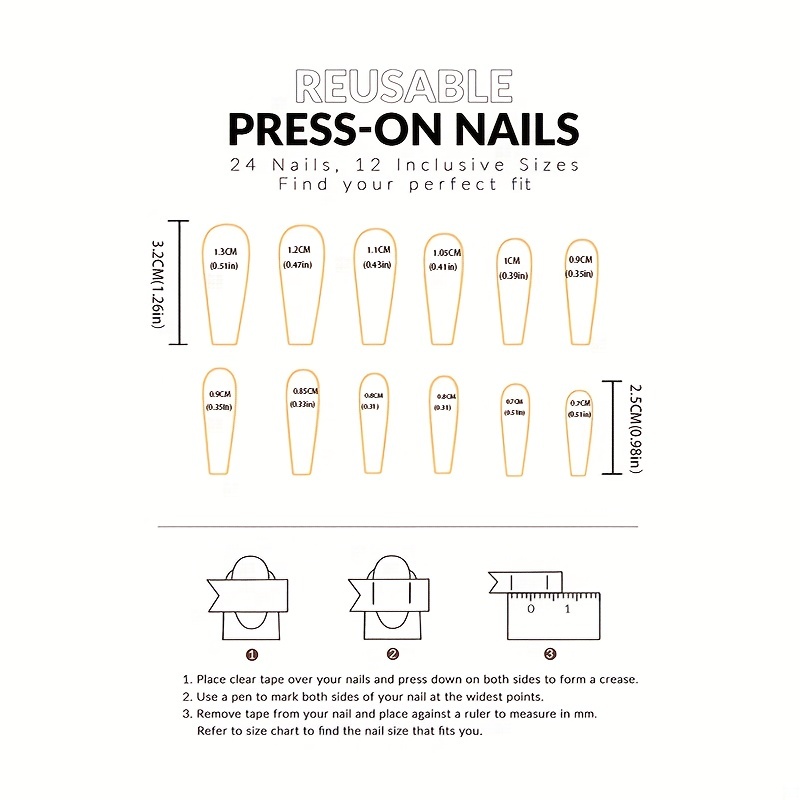 24 PCS Faux Nails With Glue & Jelly Gum Multiple Colors & Finishes
